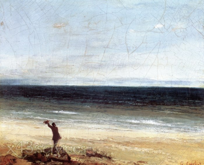 Gustave Courbet - Der Strand von Palavas - The Beach at Palavas - zum Schließen ins Bild klicken